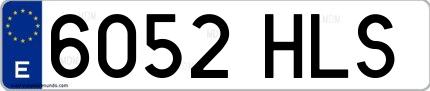 Ejemplo de matrícula española 6052 HLS