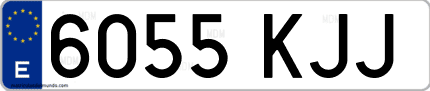 Ejemplo de matrícula de coche ordinaria 6055 KJJ