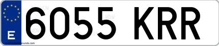 Ejemplo de matrícula española 6055 KRR