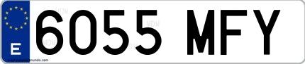 Ejemplo de matrícula española 6055 MFY