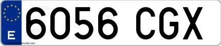 Ejemplo de matrícula española 6056 CGX