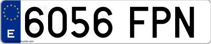 Ejemplo de matrícula española 6056 FPN