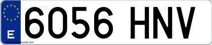 Ejemplo de matrícula española 6056 HNV