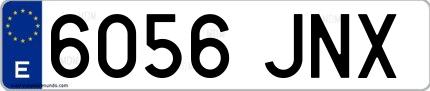 Ejemplo de matrícula española 6056 JNX