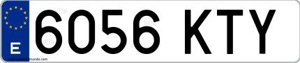 Ejemplo de matrícula española 6056 KTY