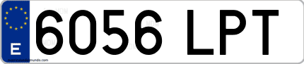 Ejemplo de matrícula de coche ordinaria 6056 LPT