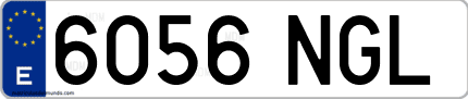 Ejemplo de matrícula de coche ordinaria 6056 NGL