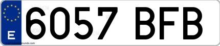 Ejemplo de matrícula española 6057 BFB