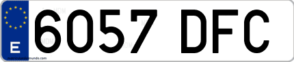 Ejemplo de matrícula de coche ordinaria 6057 DFC