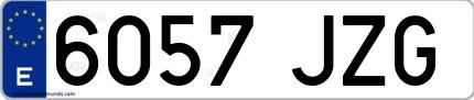 Ejemplo de matrícula española 6057 JZG
