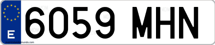 Ejemplo de matrícula de coche ordinaria 6059 MHN
