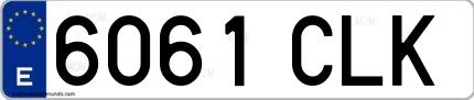 Ejemplo de matrícula española 6061 CLK