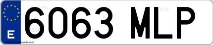 Ejemplo de matrícula española 6063 MLP