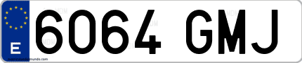Ejemplo de matrícula de coche ordinaria 6064 GMJ