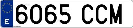 Ejemplo de matrícula española 6065 CCM