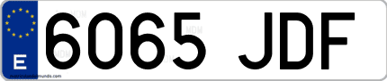 Ejemplo de matrícula de coche ordinaria 6065 JDF