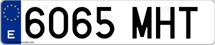 Ejemplo de matrícula española 6065 MHT