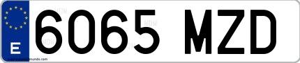 Ejemplo de matrícula española 6065 MZD