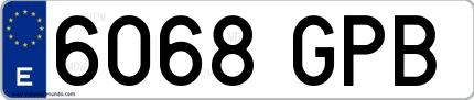 Ejemplo de matrícula española 6068 GPB