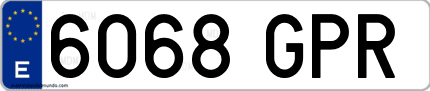 Ejemplo de matrícula de coche ordinaria 6068 GPR