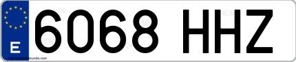 Ejemplo de matrícula española 6068 HHZ