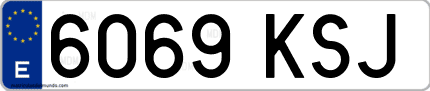 Ejemplo de matrícula de coche ordinaria 6069 KSJ