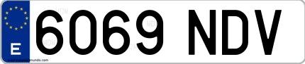 Ejemplo de matrícula española 6069 NDV