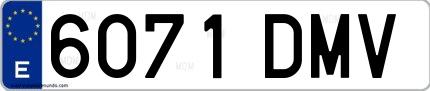 Ejemplo de matrícula española 6071 DMV