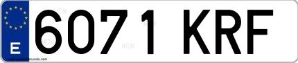 Ejemplo de matrícula española 6071 KRF
