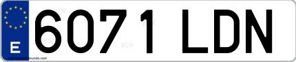 Ejemplo de matrícula española 6071 LDN