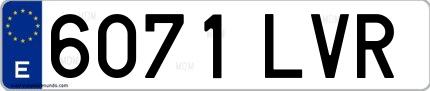 Ejemplo de matrícula española 6071 LVR