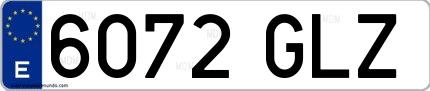 Ejemplo de matrícula española 6072 GLZ