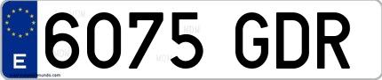 Ejemplo de matrícula española 6075 GDR
