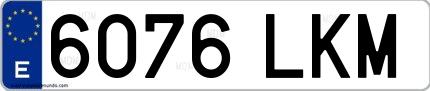 Ejemplo de matrícula española 6076 LKM