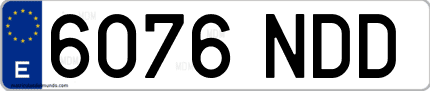 Ejemplo de matrícula de coche ordinaria 6076 NDD