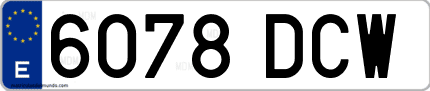 Ejemplo de matrícula de coche ordinaria 6078 DCW