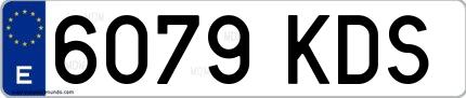 Ejemplo de matrícula española 6079 KDS