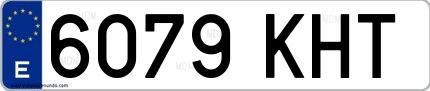 Ejemplo de matrícula española 6079 KHT