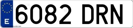 Ejemplo de matrícula española 6082 DRN