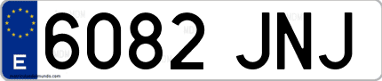 Ejemplo de matrícula de coche ordinaria 6082 JNJ