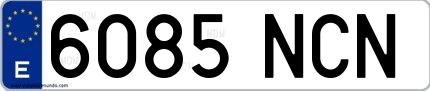 Ejemplo de matrícula española 6085 NCN