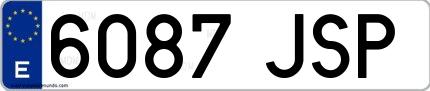 Ejemplo de matrícula española 6087 JSP