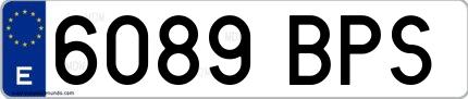 Ejemplo de matrícula española 6089 BPS