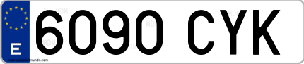 Ejemplo de matrícula de coche ordinaria 6090 CYK