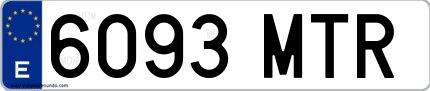 Ejemplo de matrícula española 6093 MTR