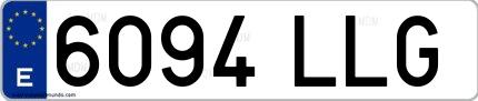 Ejemplo de matrícula española 6094 LLG