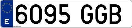 Ejemplo de matrícula española 6095 GGB