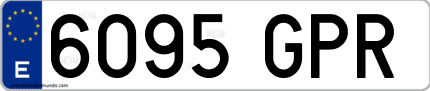 Ejemplo de matrícula de coche ordinaria 6095 GPR