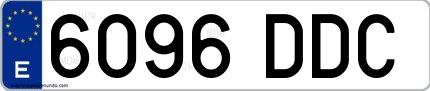 Ejemplo de matrícula española 6096 DDC