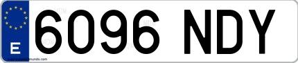Ejemplo de matrícula española 6096 NDY